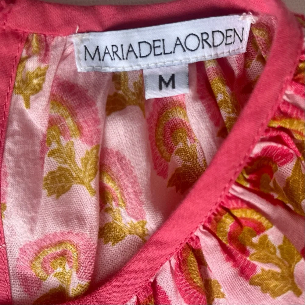 Maria De La Orden 100% Cotton Pink Floral Dress - Picture 5 of 9